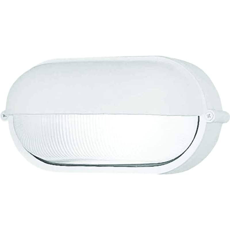Volume Lighting 1-Light Indoor/Outdoor White Aluminum Flush Mount