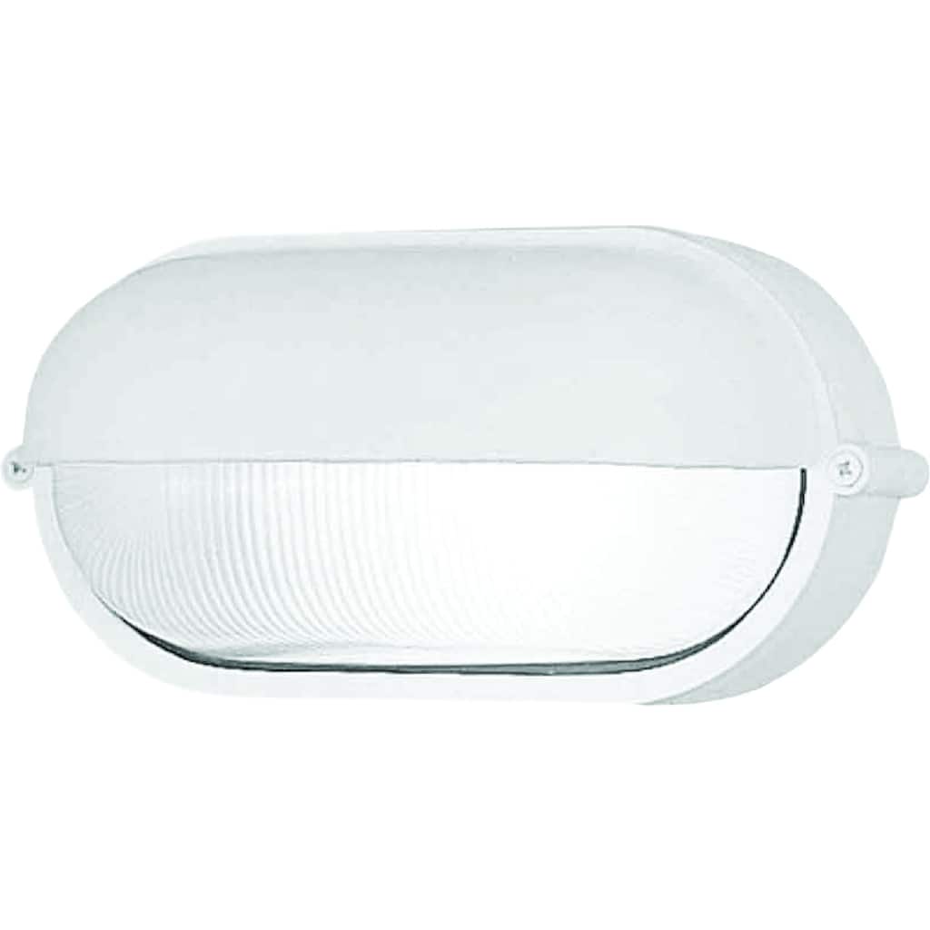 Volume Lighting 1-Light Indoor/Outdoor White Aluminum Flush Mount