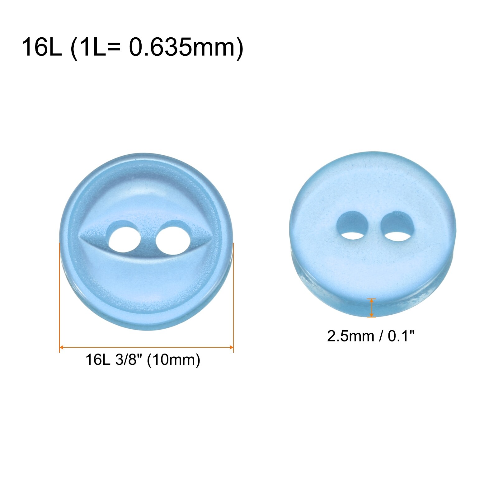 Round Sewing Buttons Resin 2-Hole Fish Eye Craft Replacement Button for Craft Pants Dress Skirt Clothing Buttons