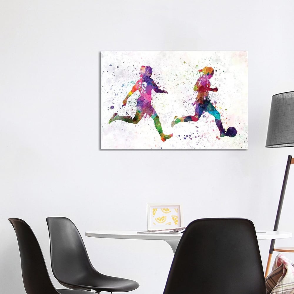 iCanvas "Girl Playing Soccer Silhouette III" by Paul Rommer Canvas Print