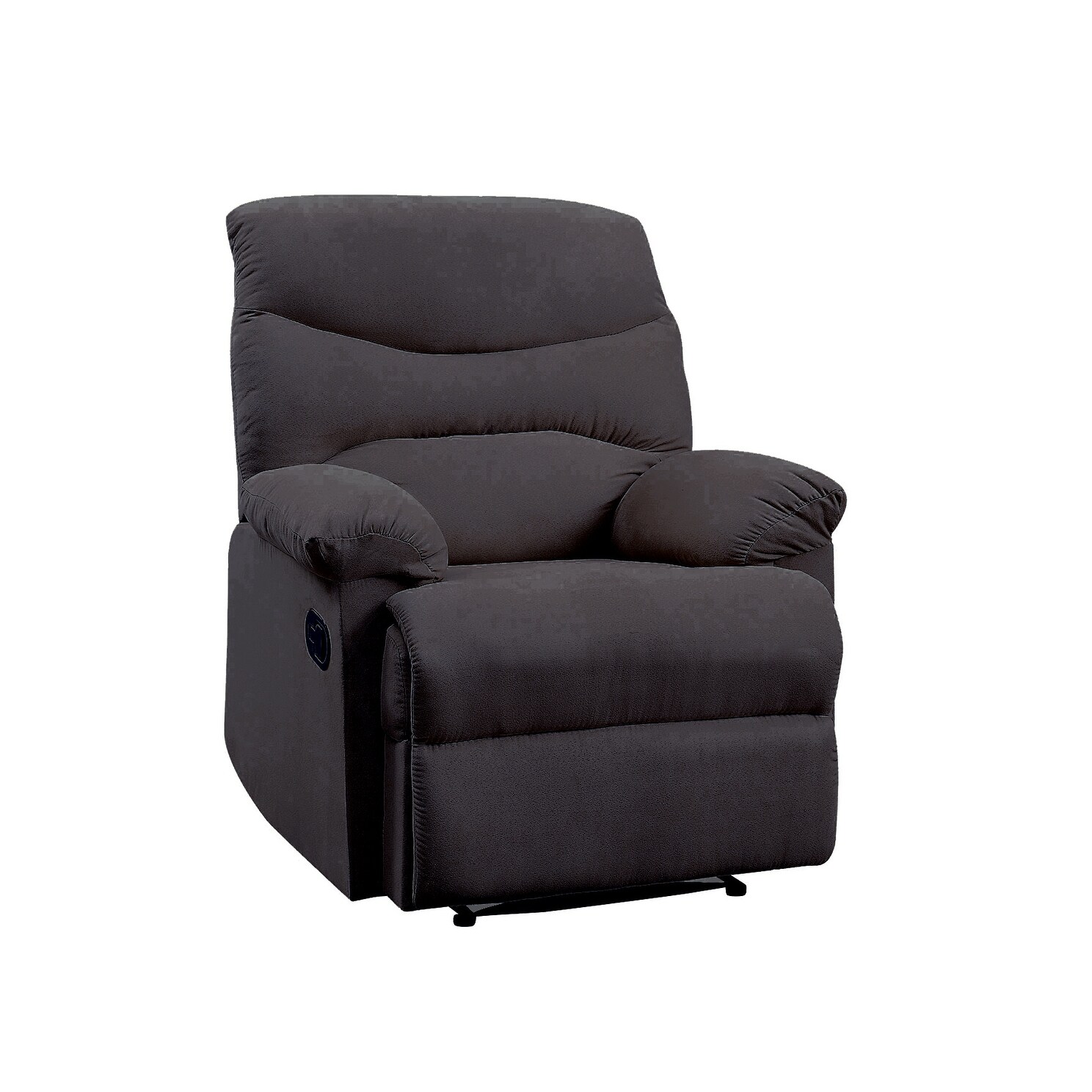Motion Recliner with Pillow Top Armrest and Tight Seat & Back Cushion, Manual Reclining Mechanism - Black