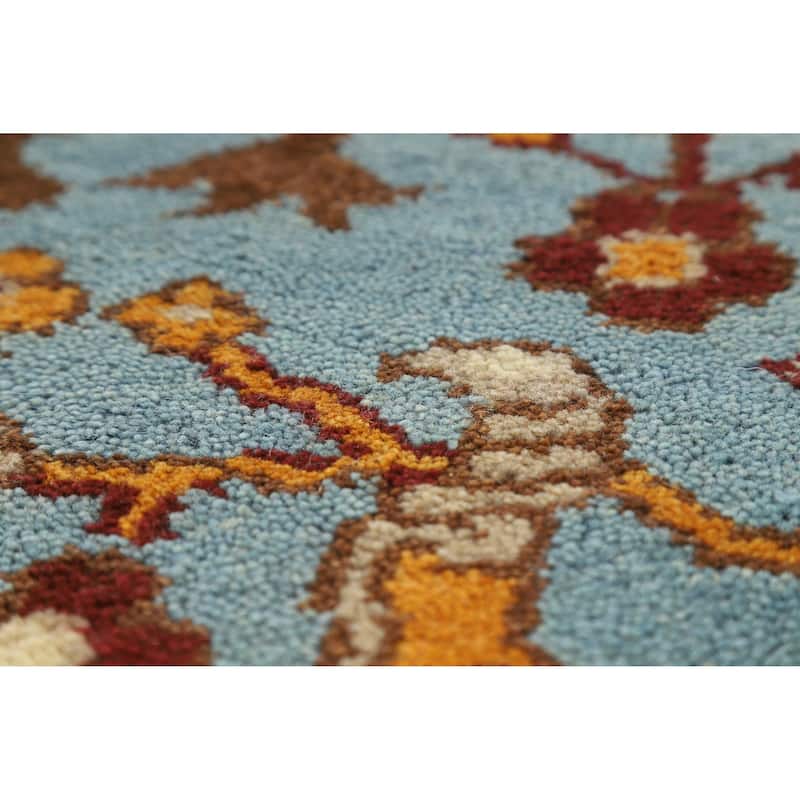 Hand Knotted Oriental 100% Wool Carpet Traditional All-Over Navy Blue & Blues Ziegler Area Rug - 5' 1'' X 3' 0''