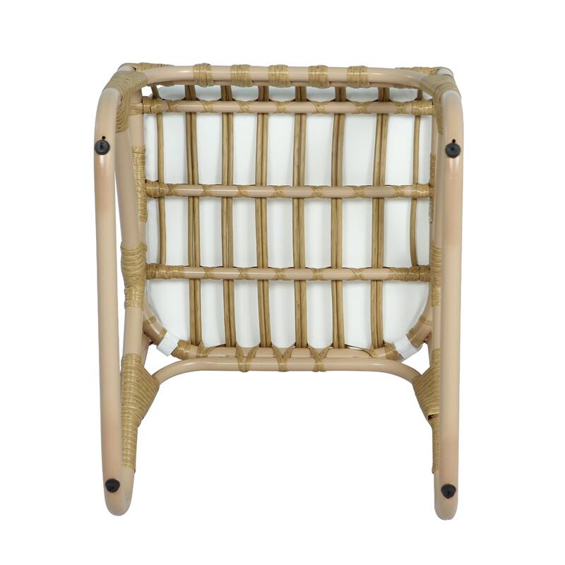 Roomfitters Set of 2 Hand-Woven PE Wicker Petal Chairs, Heavy-Duty 400lb Capacity with Washable Cushions