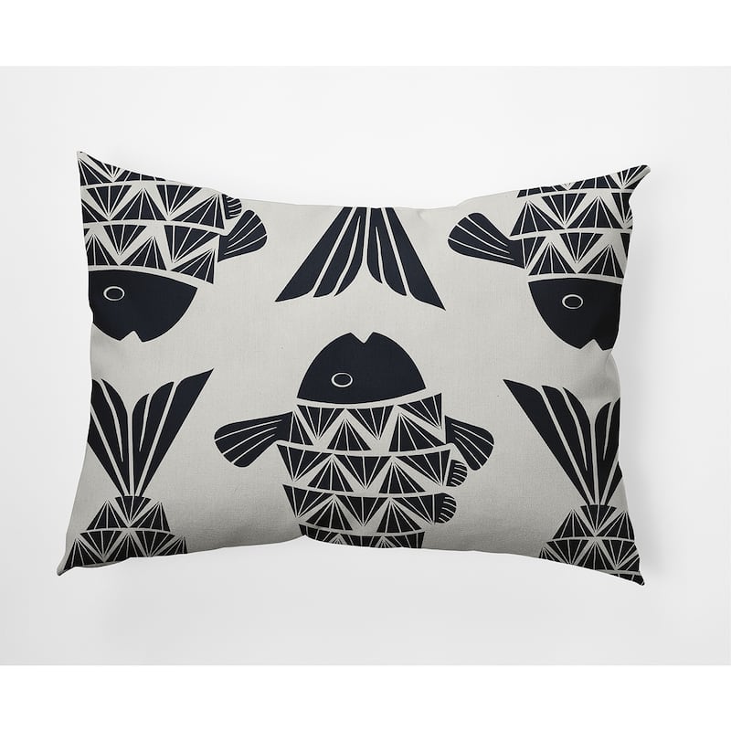 Big Fish Nautical Decorative Indoor Pillow - Shark Blue - 14" x 20"