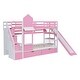 preview thumbnail 5 of 7, Twin over Twin Bunk Bed With 2 Drawers,3 Shelves and Slide,Sturdy Frame