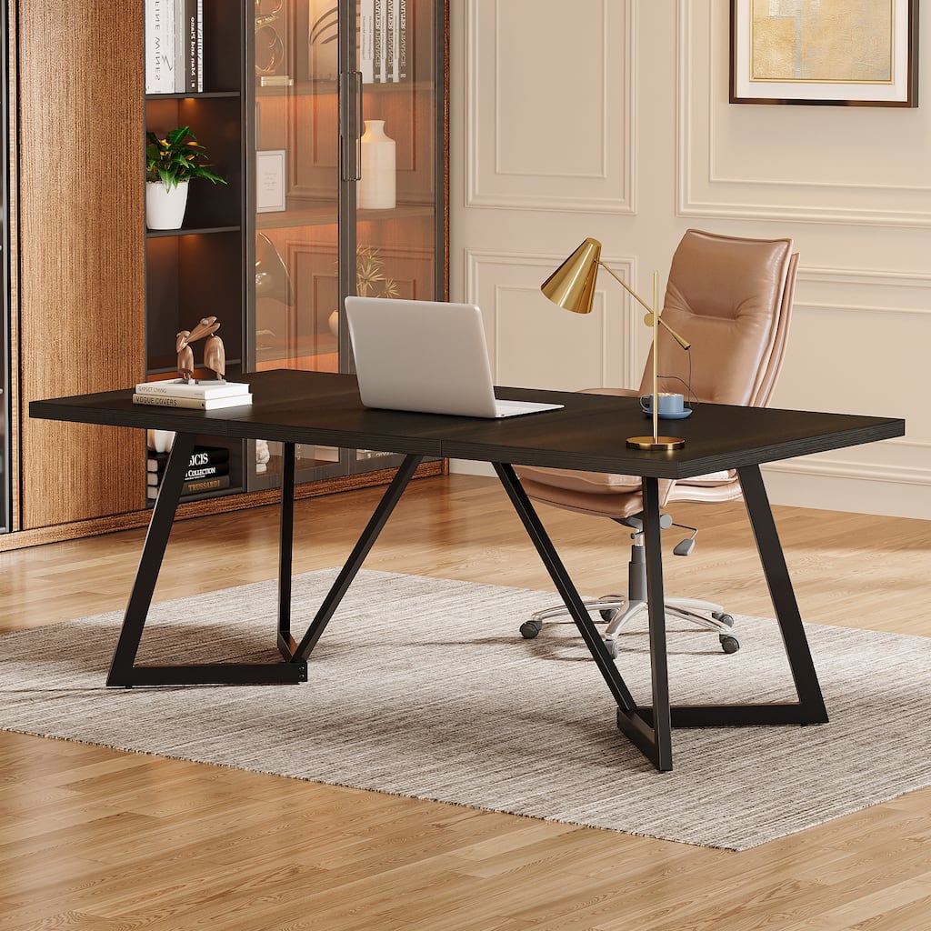 71-Inch Black Home Office Computer Desk Study Writing Table