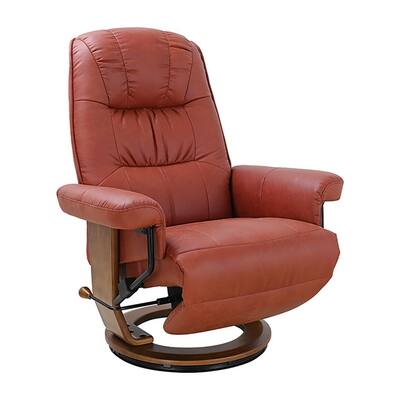 Manama Leather Swivel Recliner, Red