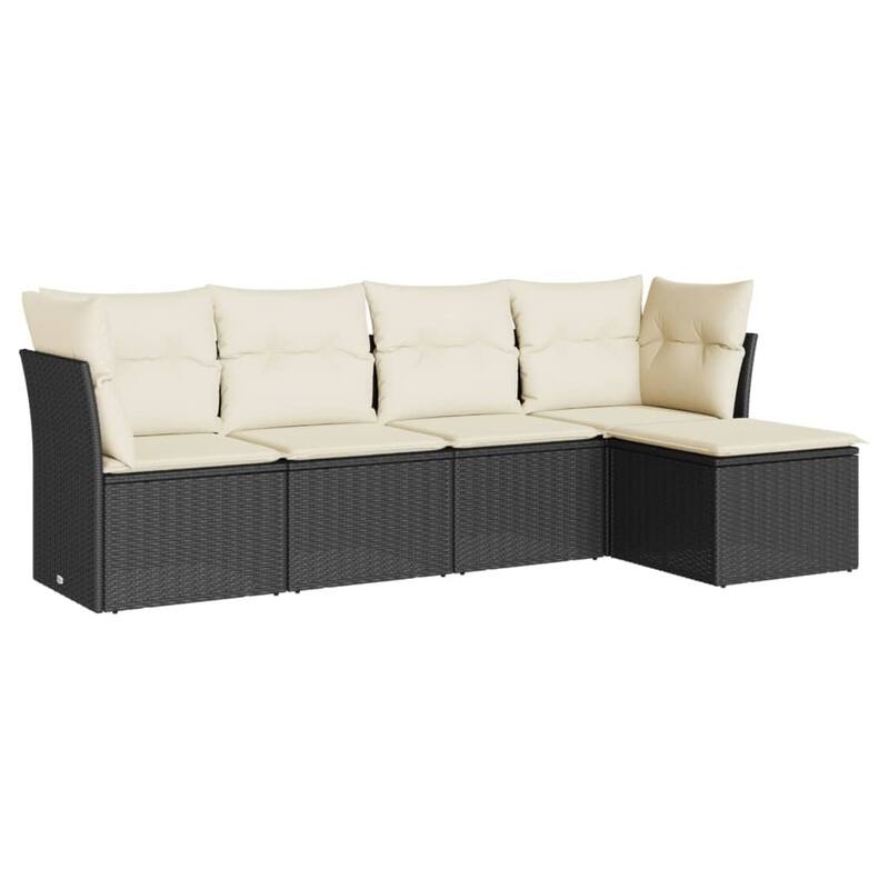 vidaXL Garden Sofa Set Black - 21.7 x 21.7 x 14.6