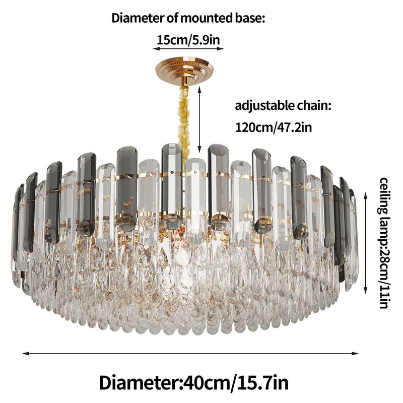 Modern Crystal Chandeliers Lighting Pendant Ceiling Lamp with 3 Colors