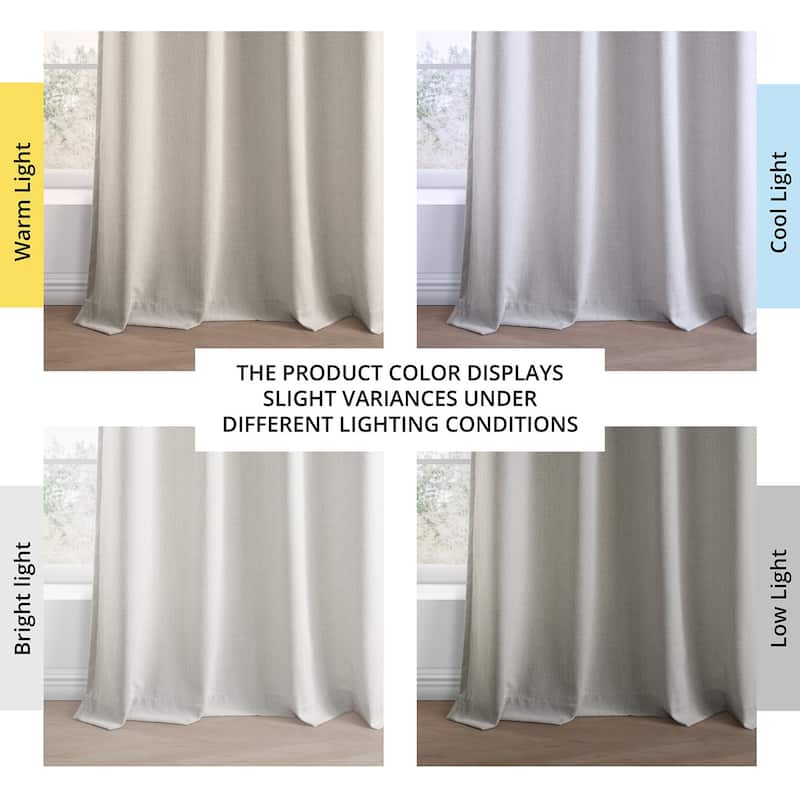 Exclusive Fabrics Basic Faux Linen Curtain Pair - 2 Panels - Light Filtering Grommet Curtains