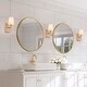 preview thumbnail 3 of 7, Chiry Mid-Century Modern Gold 1-Light Fabric Shade Bathroom Vanity Light - L 4.5"x W 6.5"x H 12"
