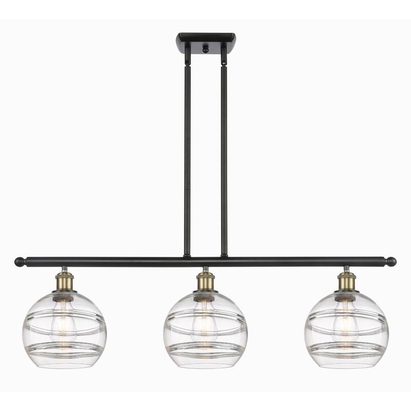 Innovations Lighting 516-3I-10-36 Rochester Linear Rochester 3 Light - Black Antique Brass / Clear
