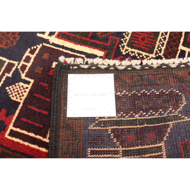 ECARPETGALLERY Hand-knotted Rare War Dark Navy Wool Rug - 2'9 x 4'6