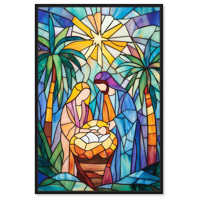 Holy Family Framed in Glass Canvas by Art Remedy - Black - 10" x 15"