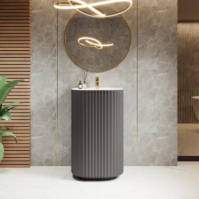 Eviva Haven 20" W x 16" D Solid Surface Pedestal Sink Base