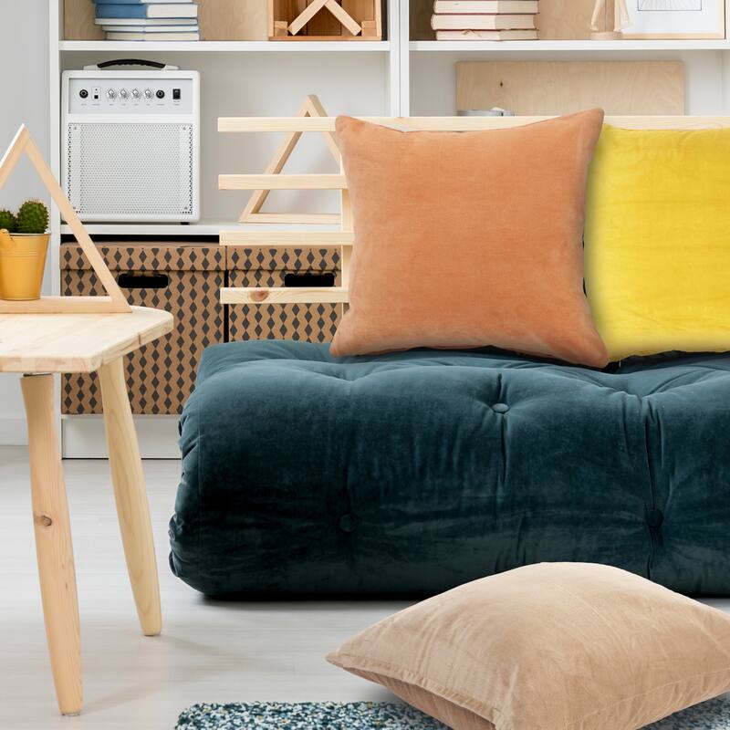 Sevita Solid Velvet Cotton Throw Pillow