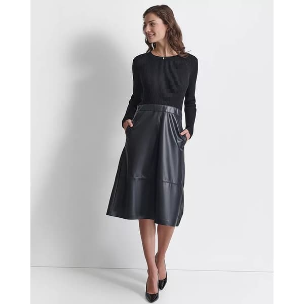 dkny sweater dress womens Dress, Black Ivory Mini Check, Large US at Amazon Women's Clothing store so you get that body Dkny sweater dress