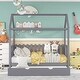 preview thumbnail 2 of 16, Unique Twin Size Solid Pine Wood House Bed with Trundle and Guardrail