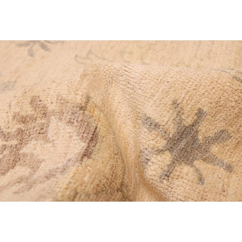 ECARPETGALLERY Hand-knotted Modern Oushak Tan Wool Rug - 9'1 x 11'7
