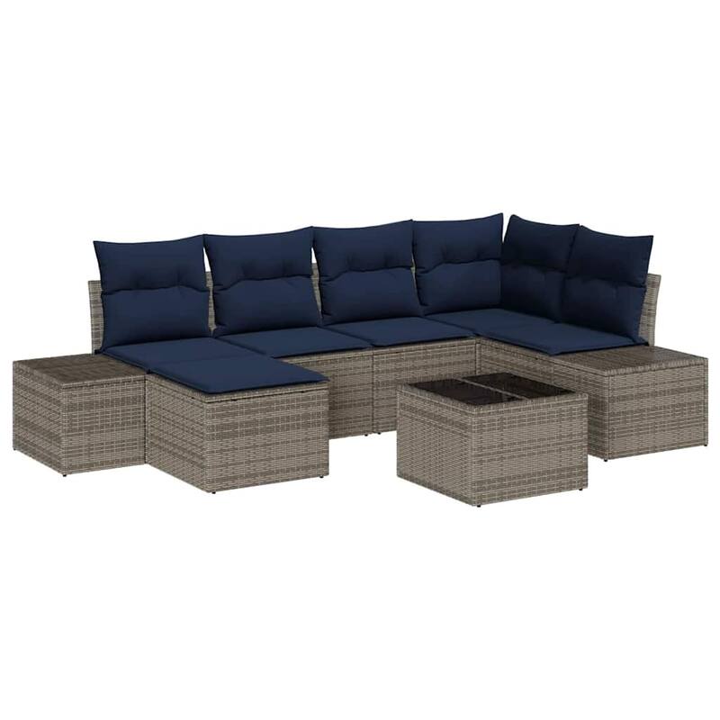 vidaXL 7 Piece Garden Sofa Set with Cushions - 103.9×60.6×27.2