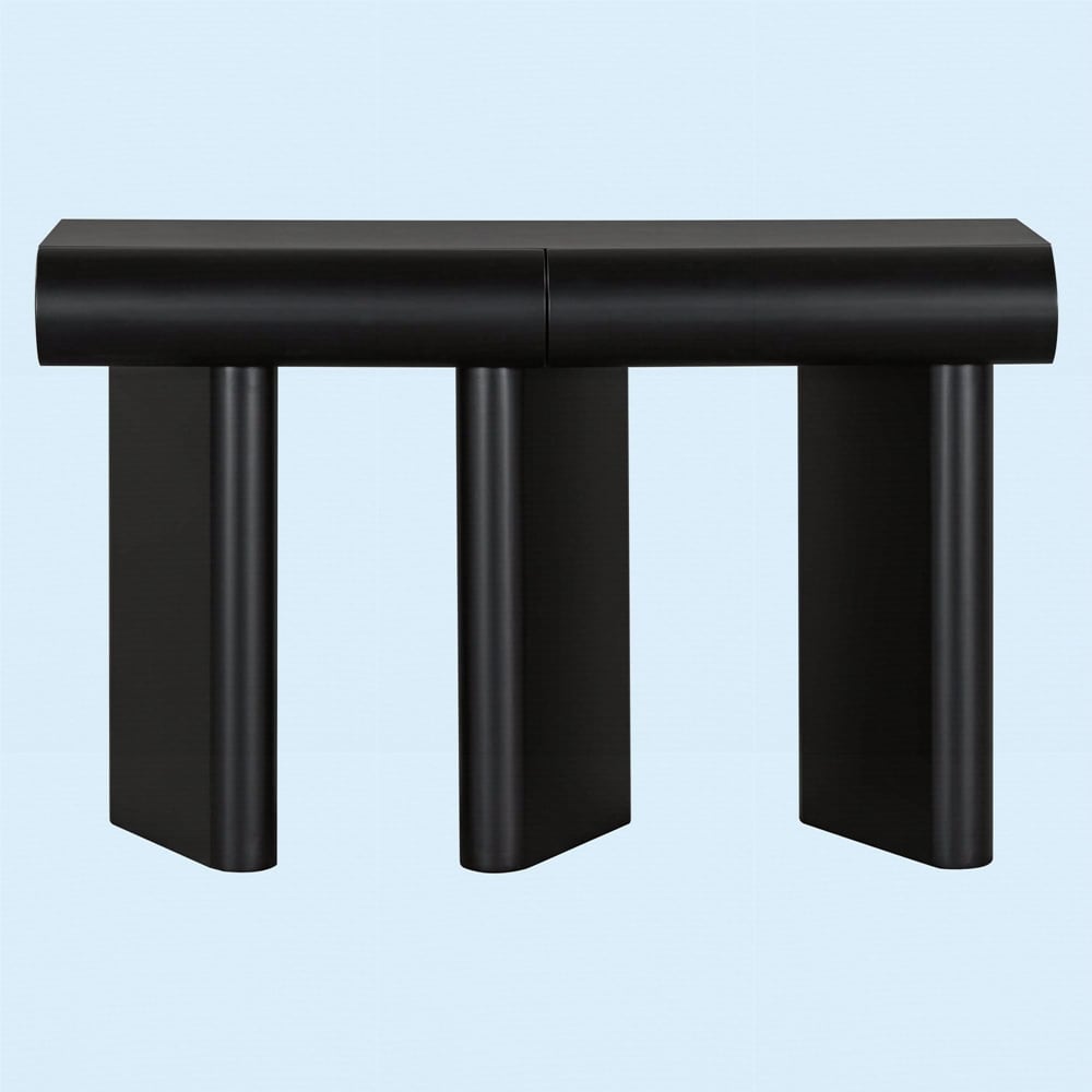 47.6" Modern Painted Entryway Table with 2 Curved Drawers,Space-Saving Hallway Table with Geometric Legs