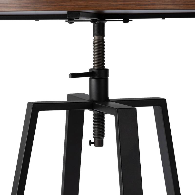 Glitzhome Set of 3 Height Adjustable Swivel Pub Table Bar Stools Set for Kichen Dining