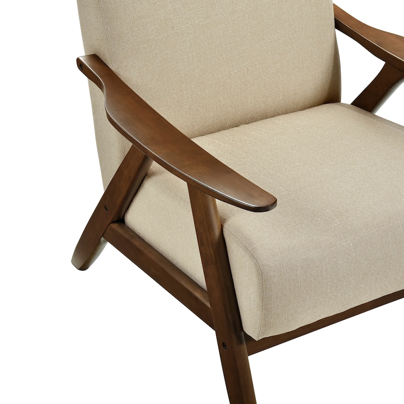 Walnut Finish Solid Wood High-Back Accent Chair