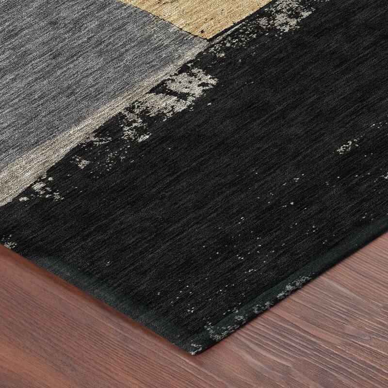 Machine Washable Indoor/ Outdoor Abstract Kraig Chantille Rug