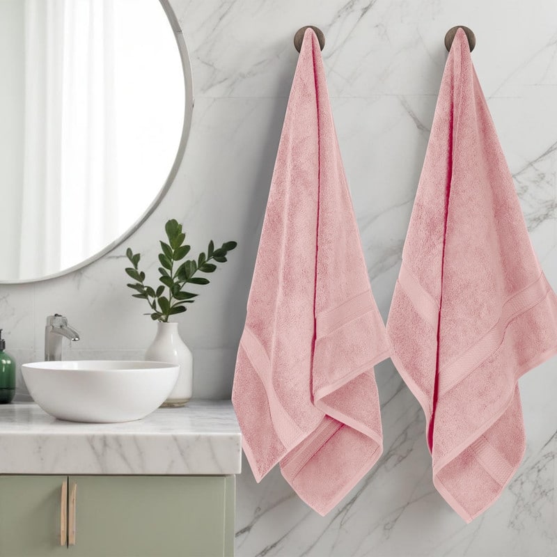 Superior Egyptian Cotton Pile Heavyweight Bath Towel Set of 2 - Tea Rose