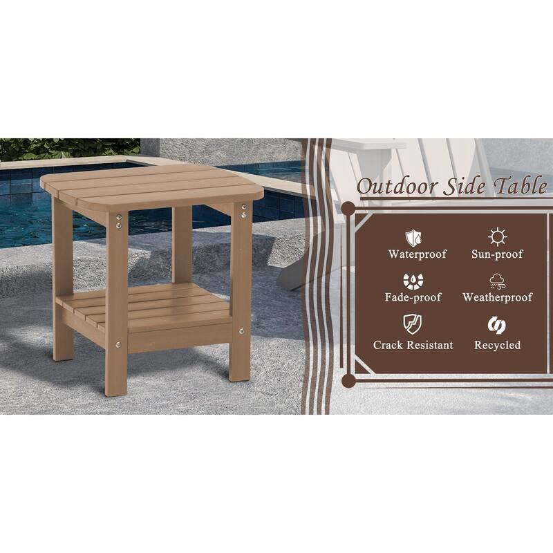 18.9'' Outdoor Square Double Floor HIPS Resin Side Table