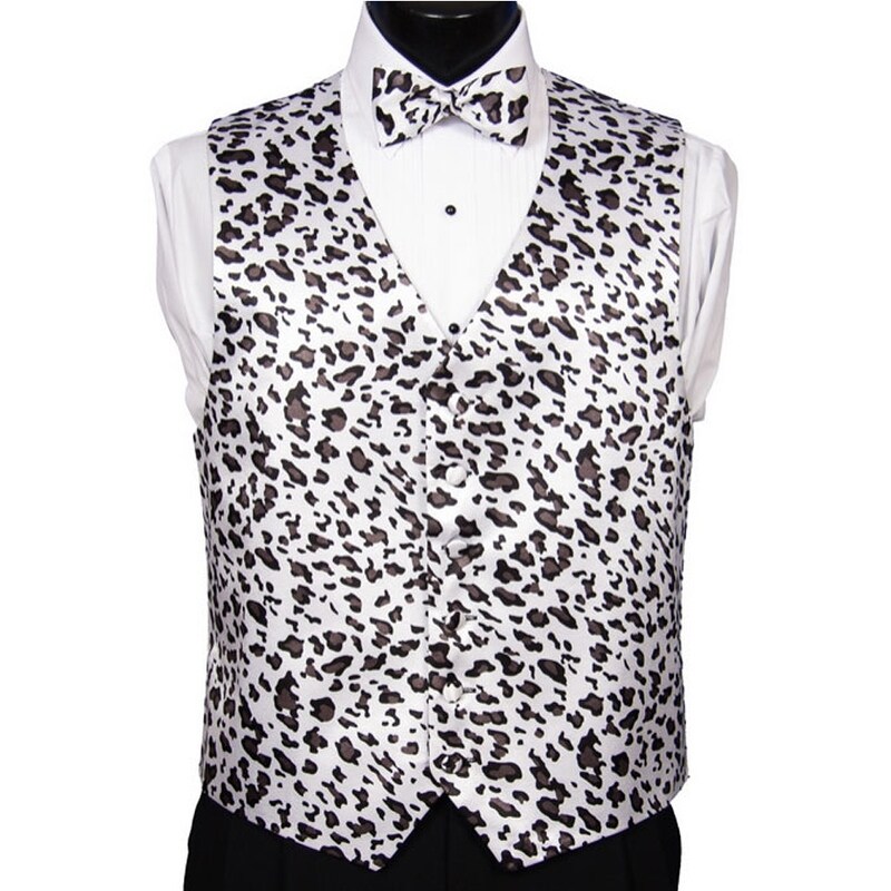 Shop Men S Animal Print Tuxedo Vest Bow Tie Pocket Square Set