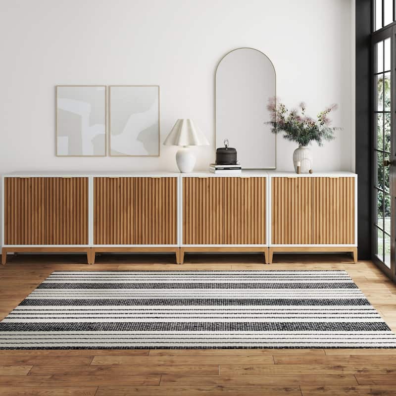 Jasper Modern Sideboard, Kitchen Storage Cabinet with Fluted Doors