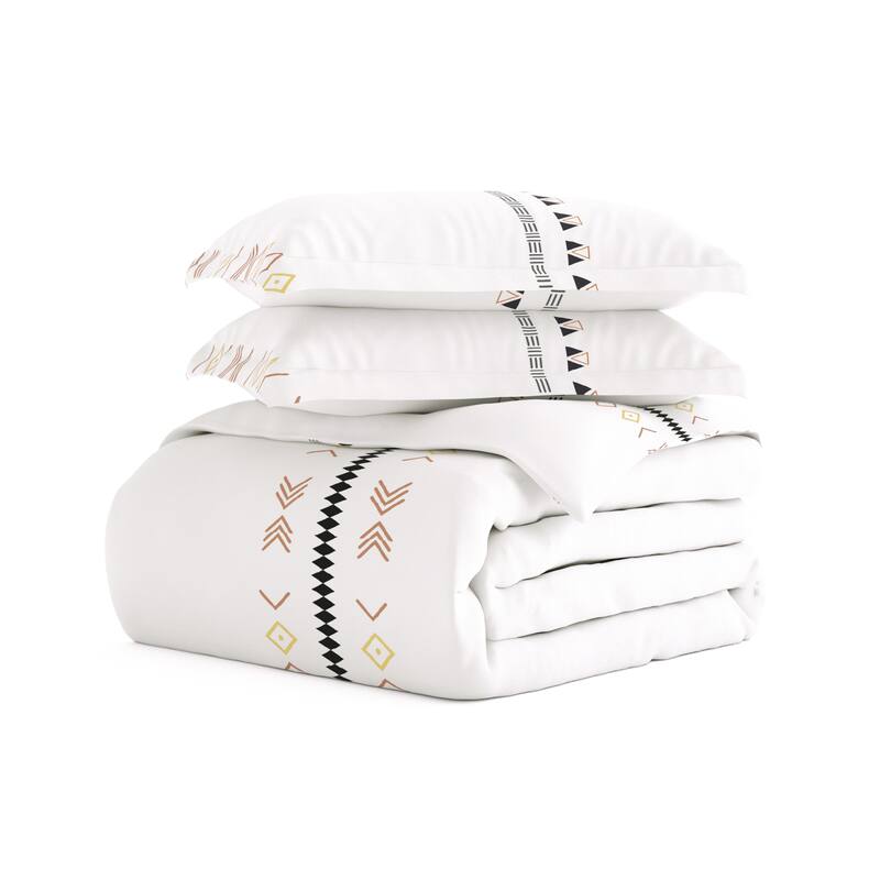 Becky Cameron Natural Geo Lines 3-Piece Duvet Cover Set