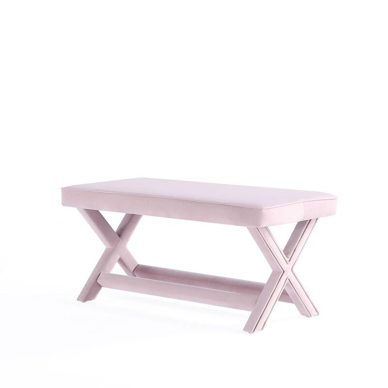 Manhattan Comfort Abigail Mid-Century Modern Velvet Upholstered Bench