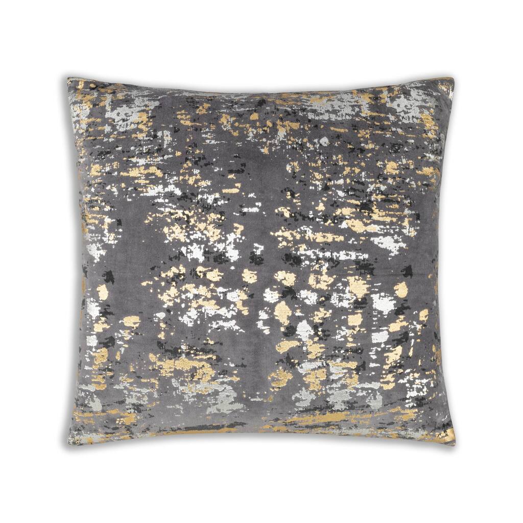Enchant Home Sona Grey Gold and Silver Pillow