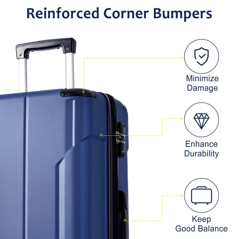 Luggage Sets 3 Piece, Expandable Hard shell ABS Suitcases with Double Spinner, Travel luggage Set with TSA Lock (20/24/28inch)