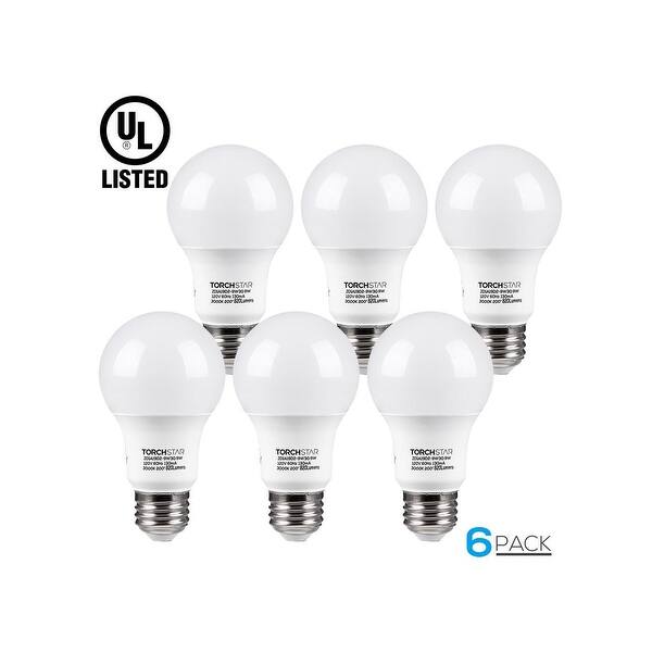 6 PACK 9W A19 LED Light Bulb, E26/E27 3000K Warm White/5000K Daylight - Bath Beyond - 13427865