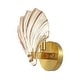 preview thumbnail 15 of 14, SAFAVIEH Lighting Sirena 9.5-Inch Shell Wall Sconce Set of 2 - 8" W x 5.5" D x 9.5" H