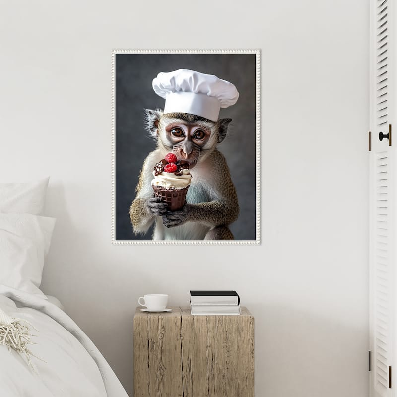 The Vervet Pastry Chef by Mowzu Framed Canvas Wall Art