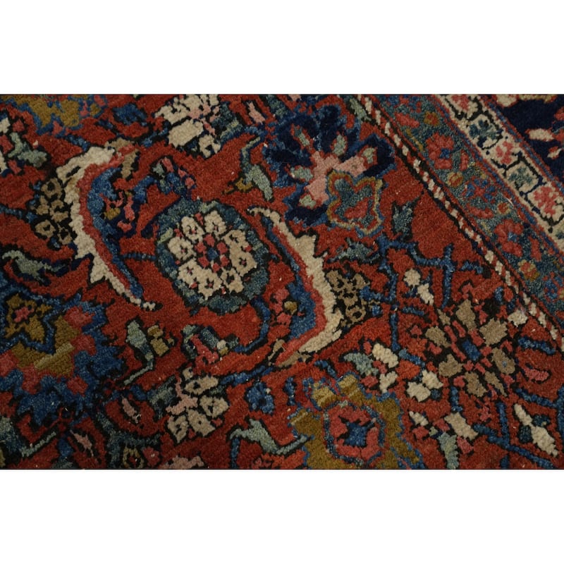 Hand Knotted Oriental 100% Wool Carpet Traditional All-Over Oranges & Rust Heriz Area Rug - 11' 4'' X 8' 11''
