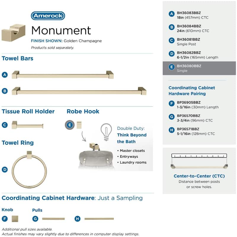Amerock Monument Single Robe Hook