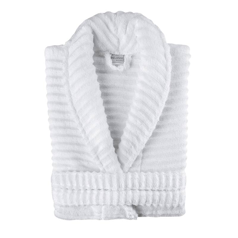 Ribbed Zero Twist Turkish Cotton Unisex Bathrobe