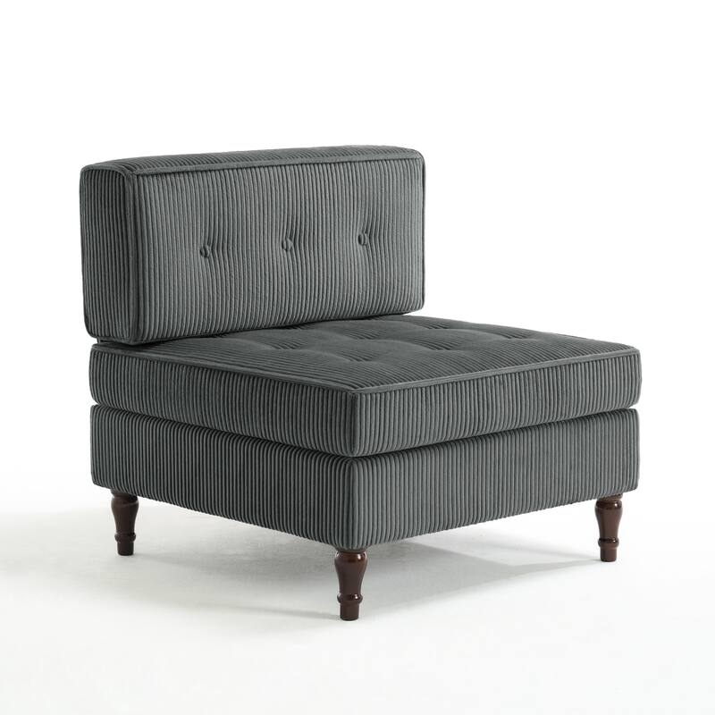 Modular Corduroy Armless Chair Upholstered Lounge Sofa