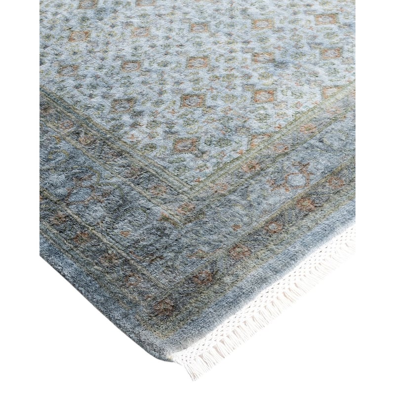 Fine Vibrance One-of-a-Kind Hand-Knotted Area Rug - Gray, 4' 2" x 5' 9" - 4' 2" x 5' 9"