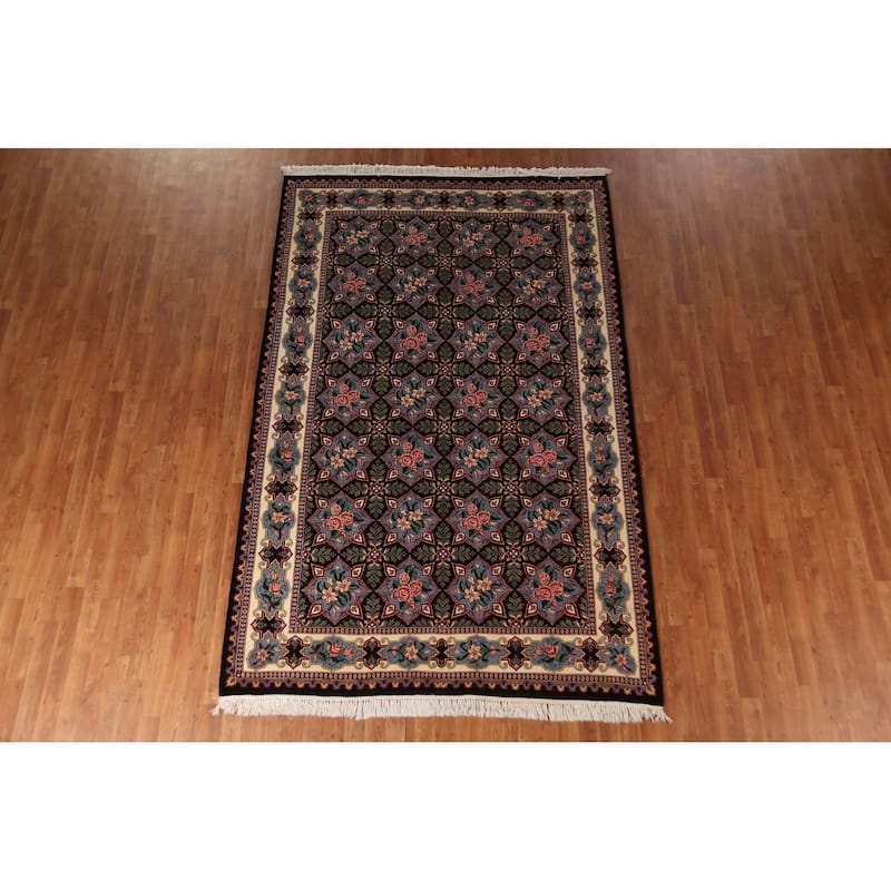 All-Over Floral Art & Craft Chinese Area Rug Handmade Wool Carpet - 6'0"x 9'7"