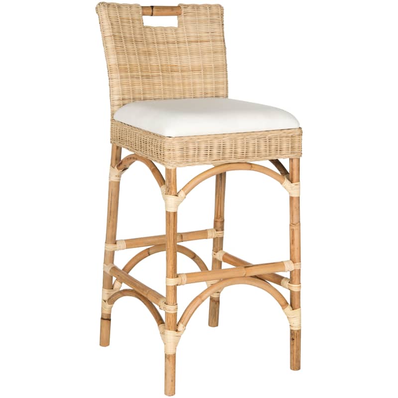 SAFAVIEH 17.75-inch Fremont Natural Woven Barstool. - 17" W x 16" D x 43" H