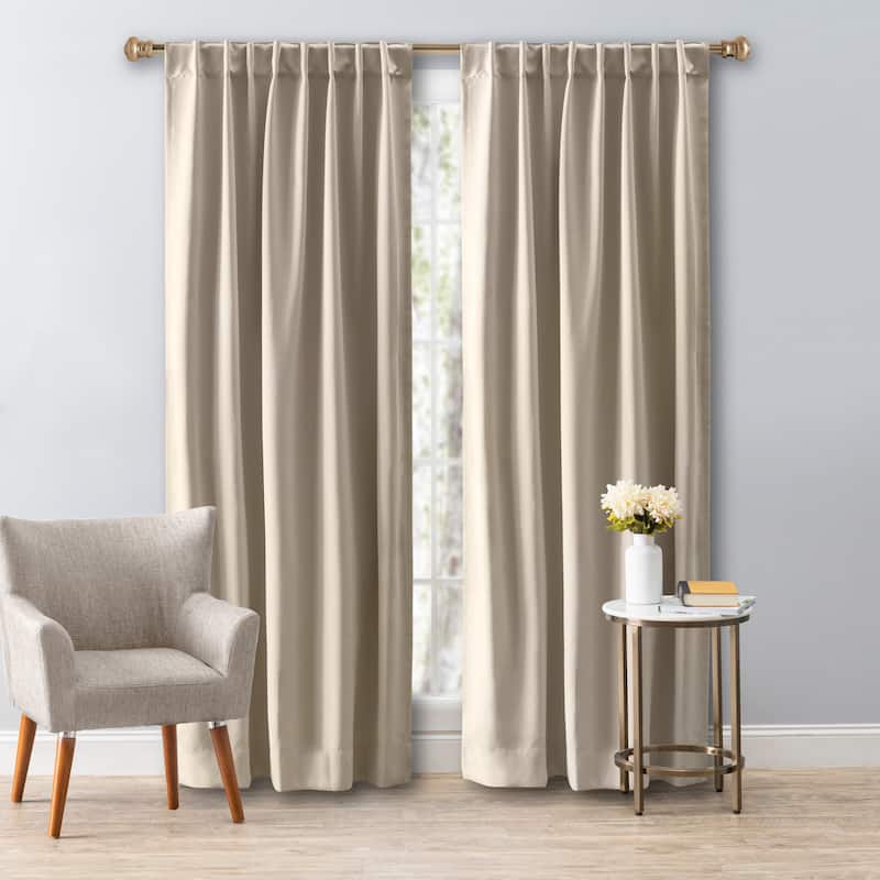 Ultimate Black Out Premium 2-Way Pocket Curtain Panel - 56"W x 63"L - Putty