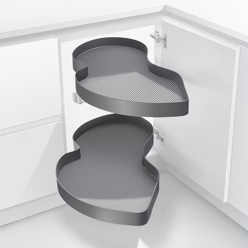 HIGOLD Blind Corner Cabinet Pull Out Organizer, 2-Tier Swing Shelf for Kitchen