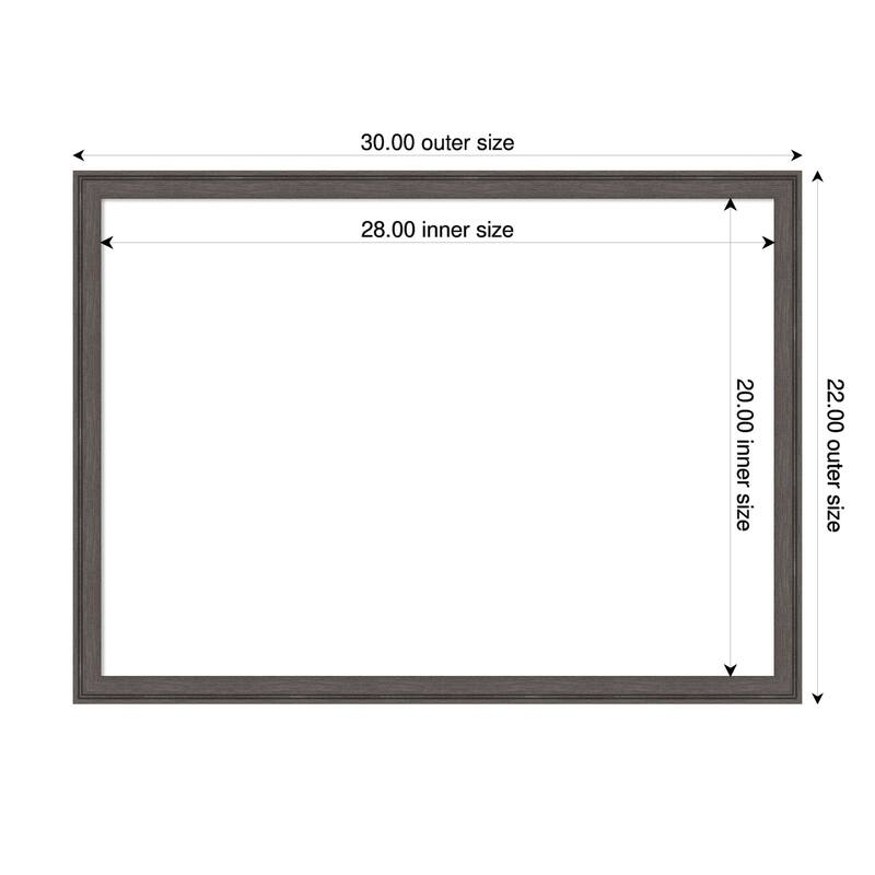 Amanti Art Florence Gold Framed Dry Erase Magnetic Board - 30 x 22 in - Florence Pewter