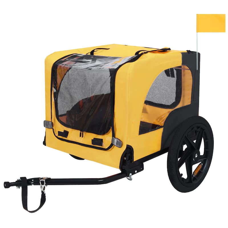 Anmytek Pet Bike Trailer Dog Cart for Bicycle, Easy Folding Cart Frame
